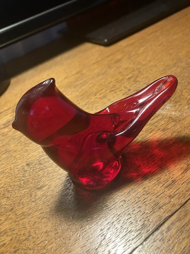 Red cardinal love art glass - red,