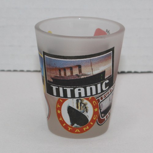 Titanic frosted shot glass - titanic,