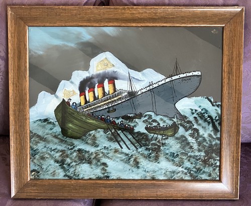 Vintage reverse glass - reverse, painting